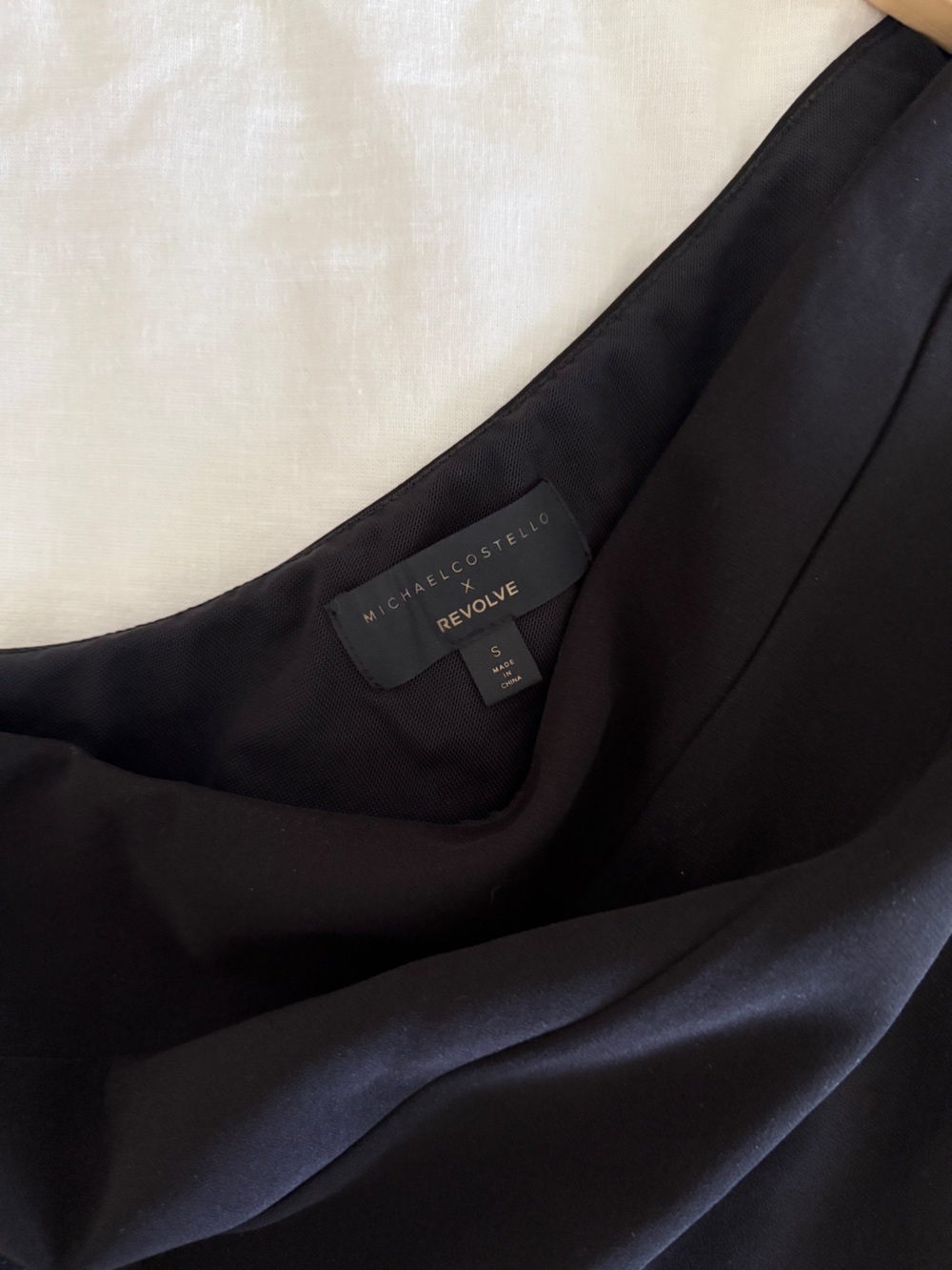 Michael Costello x REVOLVE One-Shoulder Black Cocktail Dress